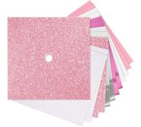 Gersoniel 12 Sheets Construction Paper for Graduation Cap Topper Decorations, 10" x 10" Colors Glitter Card stock Paper for Grad Caps Cover DIY Project Birthday Wedding Party Decor(Pink and White)