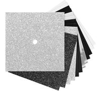 Gersoniel 12 Sheets Construction Paper for Graduation Cap Topper Decorations, 10" x 10" Colors Glitter Card stock Paper for Grad Caps Cover DIY Project Birthday Wedding Party Decor(Black and White)