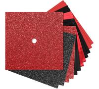 Gersoniel 12 Sheets Construction Paper for Graduation Cap Topper Decorations, 10" x 10" Colors Glitter Card stock Paper for Grad Caps Cover DIY Project Birthday Wedding Party Decor (Red and Black)