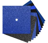 Gersoniel 12 Sheets Construction Paper for Graduation Cap Topper Decorations, 10" x 10" Colors Glitter Card stock Paper for Grad Caps Cover DIY Project Birthday Wedding Party Decor(Blue and Black)