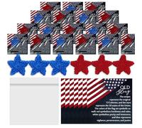 Gersoniel 216 Pcs 72 Sets Veterans Day Gifts Bulk American Flag Stars and Patriotic Theme Cards Red White Blue USA Souvenirs for Veterans Firefighters Community Church Patriotic Party Favors