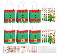 Gersoniel 24 Set Christmas You've Been Elfed Gift Bag Starter Kit Include 24 Bags 24 Gift Cards 24 You've Been Elfed Doorknob Hangers 24 Envelopes for Christmas Party Favor Neighbor Office Game