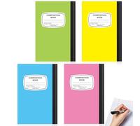 Gersoniel 4 Pcs Small Left Handed Composition Notebooks A5 Marble College Ruled Composition Notebooks 8.3"x 5.83" Journal for Lefties Writers Students Writing Gift, 60 Pages (Multicolor)
