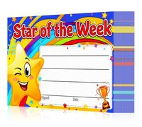 Gersoniel 50 Pack Recognition Rewards Star Student Certificates Awards Certificates Students Incentives for Kids Children, Teachers and Students, Parents, End of Semester, Back to School(Rainbow)