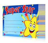 Gersoniel 50 Pack Recognition Rewards Star Student Certificates Awards Certificates Students Incentives for Kids Children, Teachers and Students, Parents, End of Semester, Back to School(Cute)