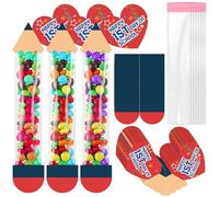 Gersoniel 50 Pcs Back to School Crafts Kit Candy Bags Pencil Treat Goodie Bags DIY Happy First Day of School Craft Gifts for Kids Classroom Activity Supplies Party Favor Decorations