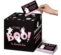 Gersoniel 51 Pcs Halloween Diaper Raffle Tickets with Diaper Raffle Card Box Pink Ghost Little Boo Baby Shower Decor for Halloween Girl Boy Theme Birthday Party Baby Shower Games Supplies