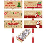 Gersoniel 6 Pcs 6 Pcs Christmas Money Holder for Cash Gift Card Book Booklet Surprise Money Card Holder with 10 Slots Unique Cute Funny Xmas Santa Supplies for Gift Supplies (Mixed Style 3)