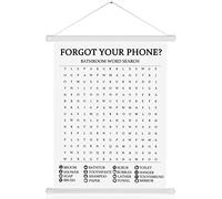Gersoniel Bathroom Word Search Sign Funny Farmhouse Bathroom Wall Art Decor Forgot Your Phone Puzzles Word Search Hanging Art Print Poster Fun Wall Decorations, 12 x 16 inches