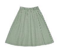 Gertrud Checkered Skirt, Organic Cotton Green 4 years