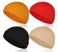 GERTURY Wool Fisherman Beanie Hat Short Knit Cuff Beanies for Men Women