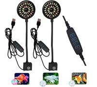GERUI 2 Pieces USB 7W Aquarium LED Lighting Light, Adjustable Aquarium Lighting, for Water Plants and Freshwater Aquariums, Equipped with a 95 cm Power Cable, Black