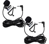 GERUI 2 x 3.5 mm external microphone with 3 m mounting cable, external car microphone for car head unit, Bluetooth enabled stereo radio, GPS and DVD, plug and play (2)