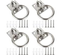 GERUI 4 x Horse, 304 Stainless Steel Eye Plate with Ring M5 Eyelet Holder, Eye Plate Solid Stainless Steel, Square Horse, Wall Hook for Hanging Hammock, Boxing Punch Bag