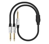 GERUI 6.35 mm TRS Stereo Socket to Audio Mono Jack Male 1/8 Inch 3.5 mm Trs Dual 1/4 Inch 6.35 mm TS Cable Stereo, for Amplifiers, Mixers, Guitars Durable Aluminium Alloy Scarf