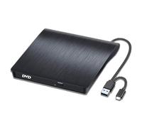 GERUI External DVD Drive, USB 3.0 Type-C CD DVD +/-RW Optical Drive USB C Burner Slim CD/DVD Writer Reader Portable for PC Laptop Desktop MacBook Mac Windows 7/8/10/XP OS Apple