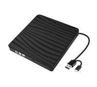 GERUI External DVD Drive, USB 3.0 & Type-C Portable CD DVD +/-RW Burner Optical Drive DVD Drive External for Laptop Desktop with Win11/Win10/Win8/Apple MacPro/MacBook/OS
