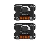 GERUI LED Light Bar Dimmer, DC 12V-24V 30A 360W PWM Dimmer Controller, Dimmer Button for Adjusting Brightness On/Off Switch, Black Aluminium Housing, for Light Strip (2)