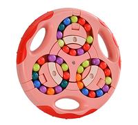 GERUI Rotating Finger Cube Intelligence Games, IQ Game Magic Bean Rotating Cube Toy, Decompression Puzzle Toys for Kids Teens Adults (Red)