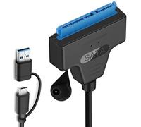 GERUI USB 3.0 to SATA Cable Adapter, SATA to USB Cable, 2-in-1 USB C/3.0 to III Hard Drive Adapter, Compatible with 2.5 Inch HDD and SSD (1 Piece)