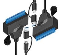 GERUI USB 3.0 to SATA Cable Adapter, SATA to USB Cable, 2-in-1 USB C/3.0 to III Hard Drive Adapter, Compatible for 2.5 Inch HDD and SSD (2 Pieces)