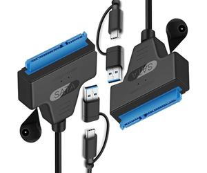 GERUI USB 3.0 to SATA Cable Adapter, SATA to USB Cable, 2-in-1 USB C/3.0 to III Hard Drive Adapter, Compatible for 2.5 Inch HDD and SSD (2 Pieces)