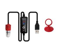 GERUI USB Aquarium Heater Heating Rod with LED Display, Temperature Adjustable Aquarium Heater with Suction Cups for Fish Tanks, for Freshwater Tanks, Salt Water Pools, Turtle Tank (15W)