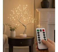 Geruicee LED Birch Tree Lamp with Remote Control,108 LED Fairy Light Tree,8 Lighting Modes,Adjustable Branches,USB & Battery Powered Decorative Twig Night Light,Wedding,Christmas,Party & Home Decor
