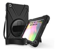 Gerutek Case for Samsung Galaxy Tab A 8.0 2019 with Screen Protector, SM-T290/T295 Full Body Shockproof case Samsung Tab A 8.0 with 360 Rotating Stand&Hand/Shoulder Strap, black