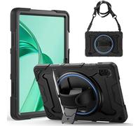 Gerutek for Honor Pad X8a Case 11 Inch 2024 Shockproof, Heavy Duty Rugged with 360 Rotating Stand, Hand Strap,Shoulder Strap Protective Cover for Honor Pad X8a 11 inch Case, Black