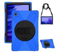 Gerutek for Samsung Galaxy Tab A7 10.4 Case 2022/2020 Rugged, Galaxy A7 Tablet Tough Heavy Duty Shockproof Tab A7 10.4 Tablet Case with 360° kickstand/Hand Strap for Samsung tab A7, Blue