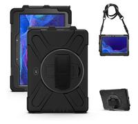 Gerutek for Samsung Galaxy Tab Active 4 Pro Case, Samsung Tab Active 5 Pro 10.1 inch SM-T540/X350 /X630 Rugged Cover, Heavy Duty Shockproof Protective Case with Kickstand&Hand/Shoulder Strap, Black