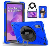 Gerutek Shockproof Case for Lenovo Idea Tab 11/M11 with 360° Stand, Blue | Tab K11 Gen 2/Moto Pad 2026 Rugged Cover, with Rotating hand strap, shoulder strap,durable protective shell