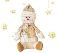 Geruwam Christmas Snowman Doll,Handmade Christmas Sitting Father Figurines - Elk Snowman Ornaments, Winter Decoration Home Decor, Santa Claus & Snowman Plush Doll for Home Decorations