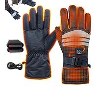 Geruwam Men's Heated Gloves, Electric Hand Warmer, 7.4 V - Waterproof Heated Gloves, Touchscreen Warming Gloves, Battery Powered for Outdoor Bike Skiing