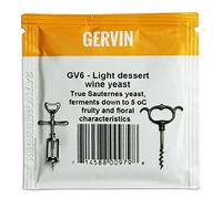 Gervin GV6 Light Dessert Wine Yeast - 5g Sachet - True Sauternes Yeast for Fermenting at Low Temperatures & for Fruity Floral Wines