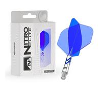 RED DRAGON Darts - Nitro Flite Integrated Flight & Shaft System | Gerwyn Price 'Iceman' | No.2 Shape and Design - Black & Silver, Intermediate Length