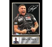 Gerwyn Price Darts Poster Print - Welsh Darts Player Wall Art Featuring The Iceman Signature Style Design - Darts Memorabilia Gift for Fans and Collectors, A4 Poster Print (297x210mm)