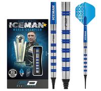 RED DRAGON Gerwyn Price Iceman Challenger 18g Tungsten Steel Darts Set with Hardcore Flights and Polycarbonate Stems