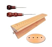 GeryVtee Bamboo Book Binding Cradle with 2 Awls Wood Bookbinding Punching Cradle with Piercing Guide Portable Book Binding Tools Book Binding Kits Bookbinding Supplies for Book DIY Crafts