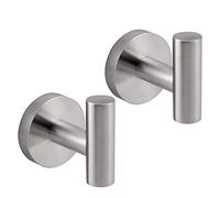 GERZWY Bathroom Towel Hook SUS 304 Stainless Steel Single Coat/Robe Clothes Hook for Bath Kitchen Contemporary Hotel Style Wall Mounted 2 Pack Brushed Finish AG1107B-LS