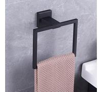 GERZWY Modern Black Towel Holder SUS304 Stainless Steel Towel Hanger Towel Ring for Bathroom Lavatory Wall Mount Contemporary Style JG1906-BK