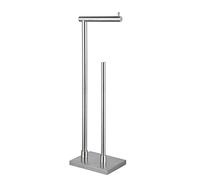 GERZWY Toilet Paper Holder Free Standing with Reserve, SUS 304 Stainless Steel Rustproof Pedestal Lavatory Tissue Roll Holder Floor Stand Storage Modern Brushed Finish DZY003-LS