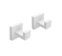 GERZWY Towel Hook Stainless Steel Robe Hook Heavy Duty Coat Hook Wall Mounted Luxury Hooks for Bathroom Hotel 2 Pack, White