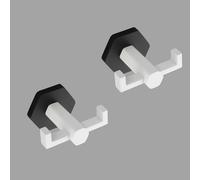 GERZWY White & Black Bathroom Double Towel Hook Stainless Steel Coat/Robe Clothes Hook for Bath Kitchen Modern Hotel Style Wall Mounted 2 Pack