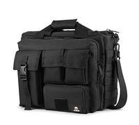 GES 17.3 inch Laptop Bag, Multi-funtion Men's Outdoor Tactical Nylon Shoulder Laptop Messenger Bag,Briefcase Handbags for Camera/Tablet/Notebook (Black-17.3")