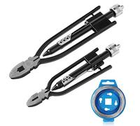 GES 2-Piece Safety Wire Twisting Pliers Set with 25ft Steel Wire - 9” & 6” Locking Pliers for Aviation, Auto, Racing - Durable Forging Tools (Black) (Black)