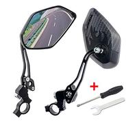 GES Bike Mirrors - 360 Degree Adjustable Bicycle Cycling Rear View Helmet Mirror for Mountain Bike, Electric Bike - 2 Packs of Safety Rearview Mirror