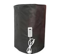 GESAIDES 55 Gallon(200L) Bucket Heater Pro Kit, 2000W Drum Heating Blanket with 0-120℃(32-248°F) Adjustable Thermostat & 24H Timer, Insulated Metal Barrel Heater, for Propane Tanks Black