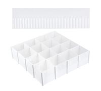 GesangF 20PCS DIY Plastic Grid Drawer Dividers, Large Adjustable Drawer Storage Organizer (38cmx11cm) for Clutter Kitchen Cutlery Dresser Makeup Tools Socks Can Help Tidy Office Desk Clinic Bedroom